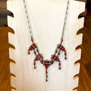 Red and Orange Necklace & Earring Set